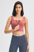 Load image into Gallery viewer, Zipper Front Yoga Tank Top - Yoga Bra - Personal Hour for Yoga and Meditations
