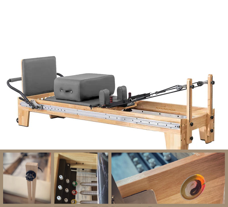 Nano Adjustable -  Studio Pilates Reformer - Oak Wood - Personal Hour for Yoga and Meditations