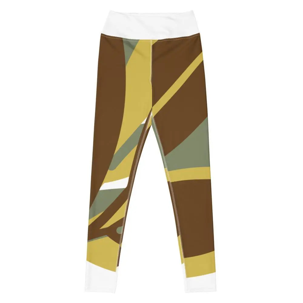 comfortable yoga leggings - personal hour style - green and brown - Personal Hour for Yoga and Meditations