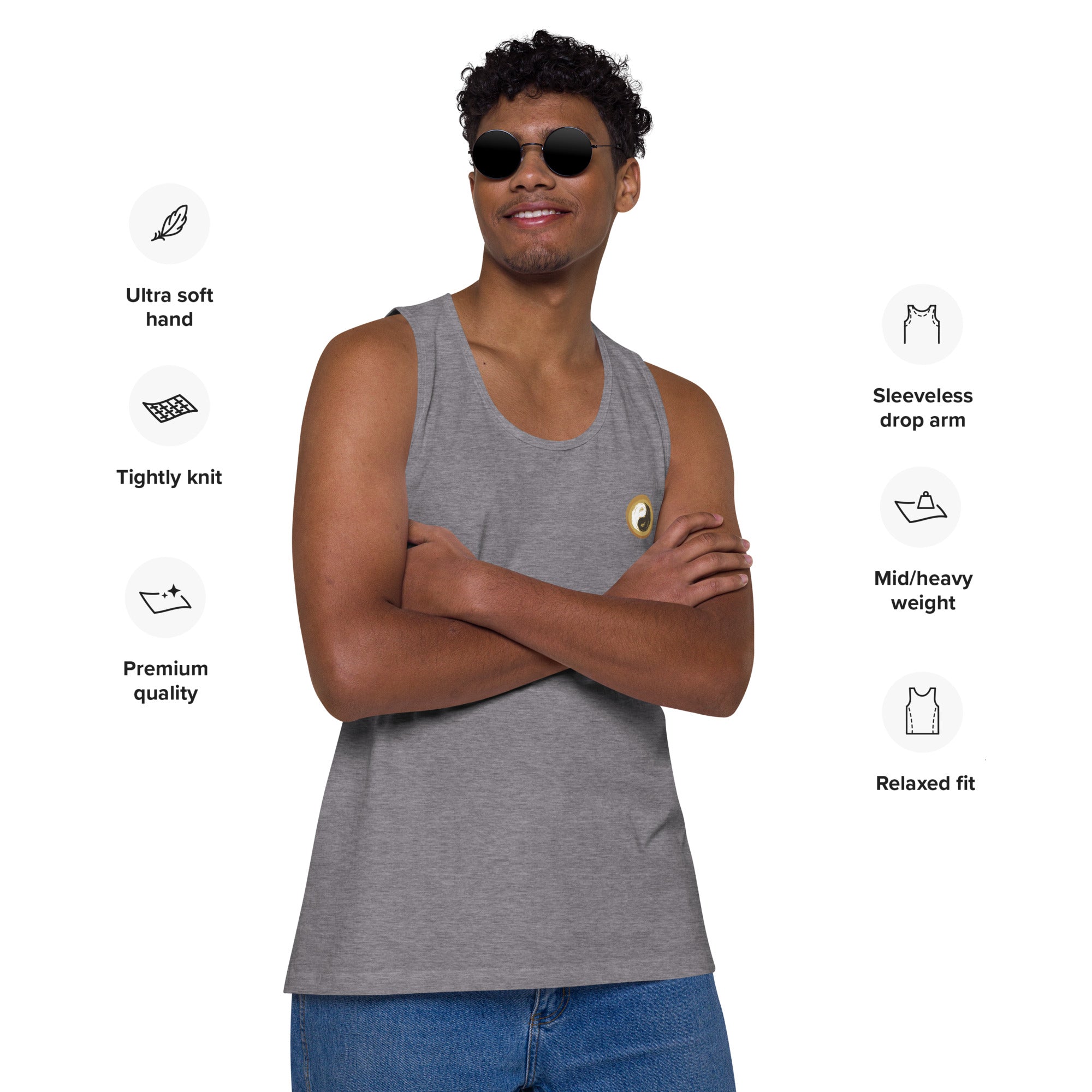 Men’s premium tank top - Personal Hour for Yoga and Meditations 