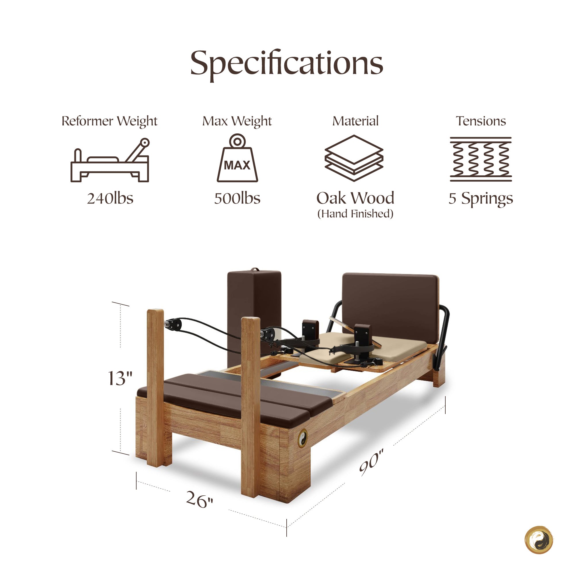 Nano Pro Studio Quality Home Reformer PersonalHour Colors - Specifications and Dimensions