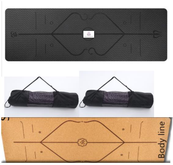Non Slip Yoga Mat With Alignments Guides - Position Line For Yoga Beginner - Personal Hour for Yoga and Meditations 