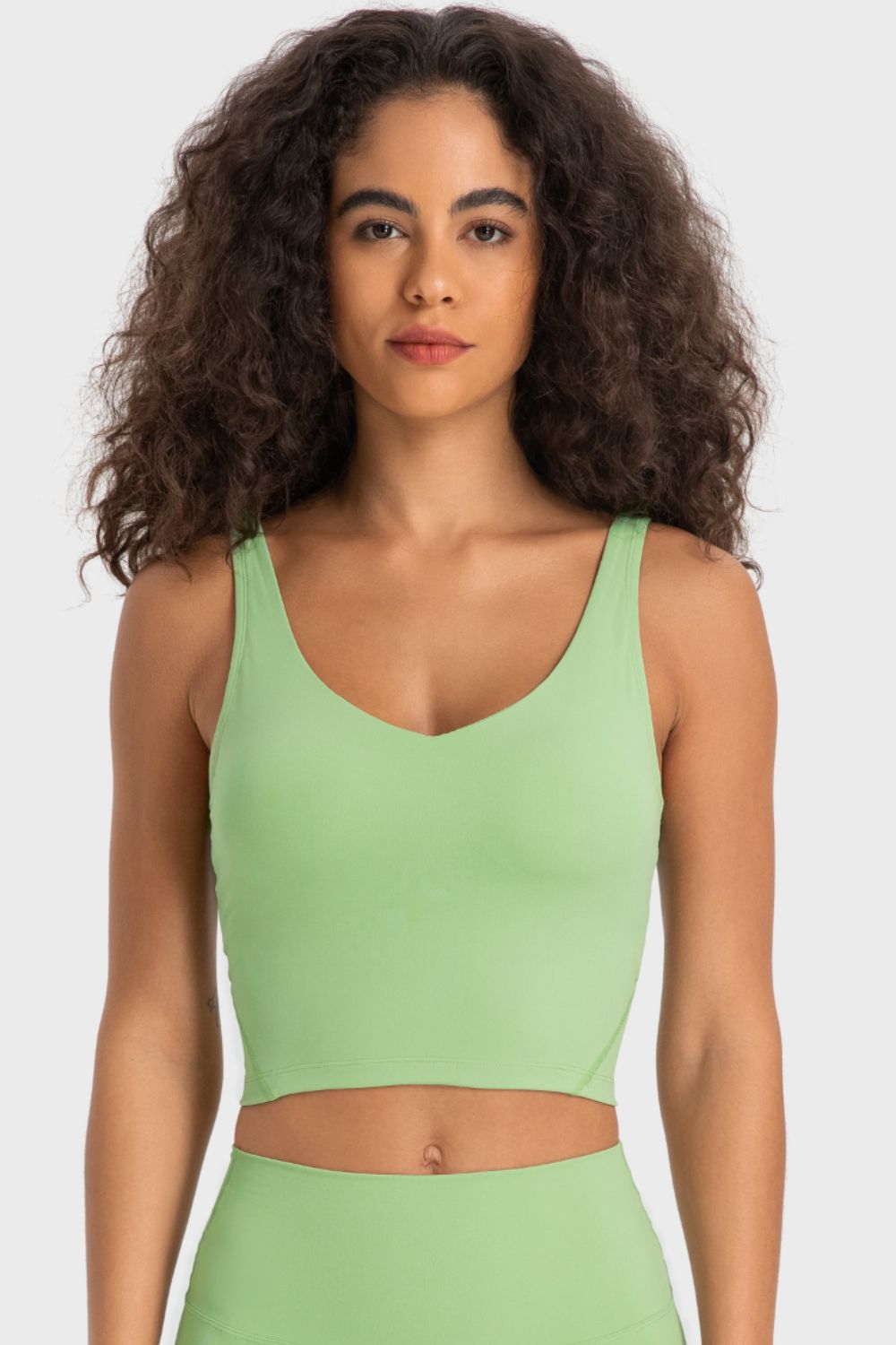 Deep V-Neck Crop Sports and Yoga Bra - Personal Hour for Yoga and Meditations 