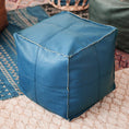 Load image into Gallery viewer, Meditation Cushion - Leather Pouf Embroider Craft Hassock Ottoman Yoga and Meditation Products - Personal Hour
