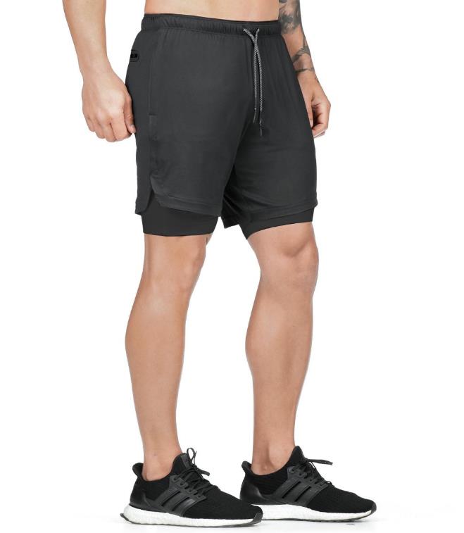 Men's 2-in-1 Yoga and Sport Shorts with  Pockets Hidden Zipper Safety Pockets Yoga and Meditation Products - Personal Hour
