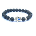 Load image into Gallery viewer, Stone Accessories -Bergamot evil eye stone bracelet - Personal Hour for Yoga and Meditations 
