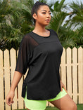 Load image into Gallery viewer, Plus Size Yoga Top - Mesh Sports Tee - Personal Hour for Yoga and Meditations 
