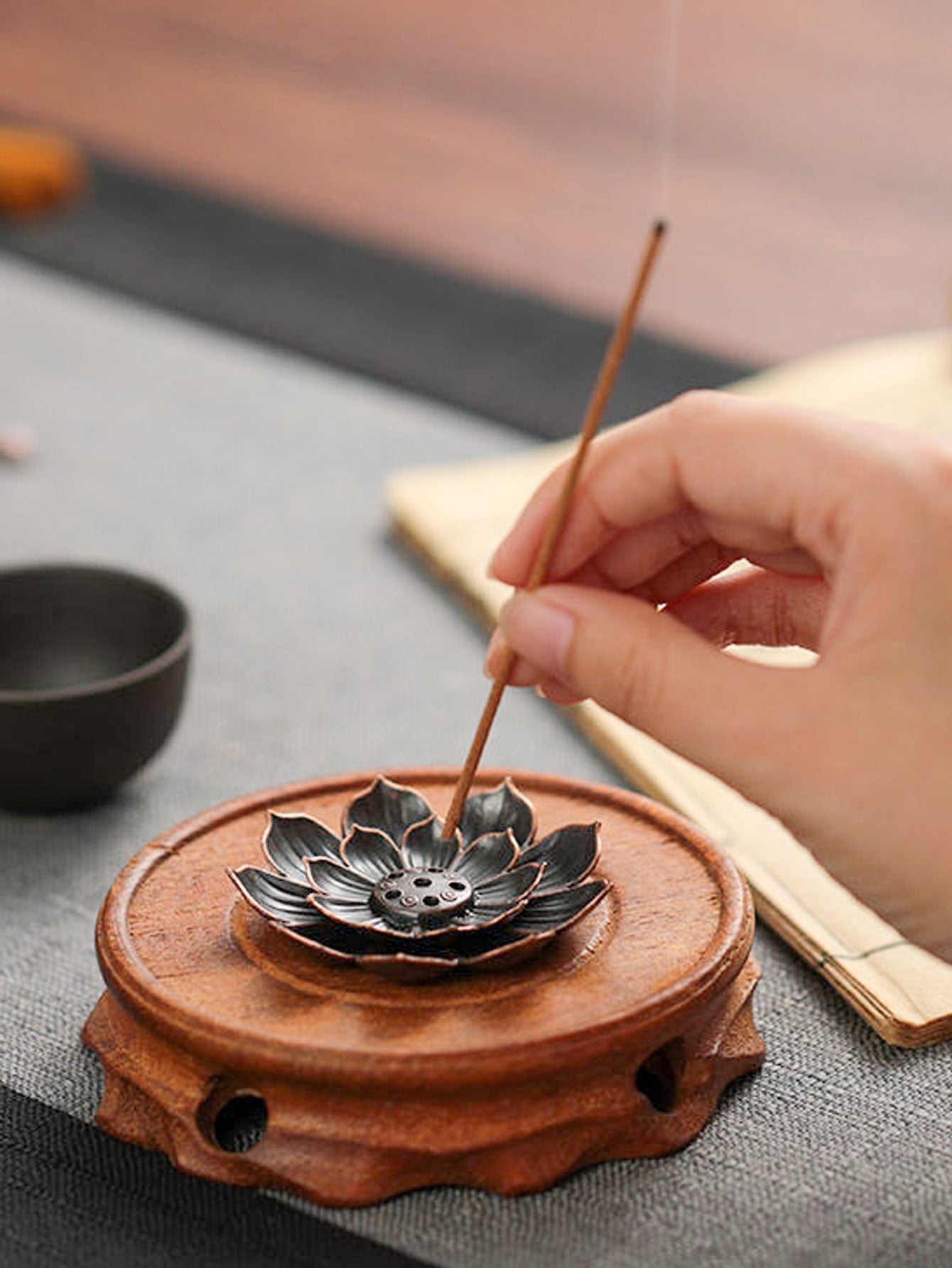 Meditation Gift - Lotus Shaped Incense Stick Holder (Incense Burner) - Personal Hour for Yoga and Meditations 