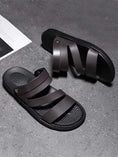 Load image into Gallery viewer, Men's leather yoga sandals and slippers - yoga shoes - Personal Hour for Yoga and Meditations 
