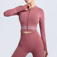 Load image into Gallery viewer, Nylon stretch zipper long sleeve yoga jacket - Personal Hour for Yoga and Meditations 
