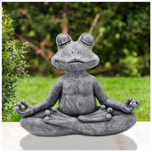 Open image in slideshow, Zen Garden Decor - Frog Figurine Resin Yoga Statue - Personal Hour for Yoga and Meditations 
