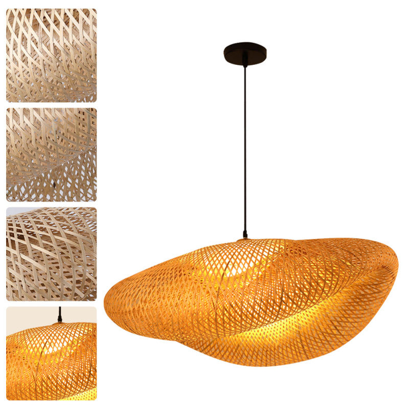 Weaving Chandelier Retro Bamboo Lamp Hanging - Zen Decor - Personal Hour for Yoga and Meditations 