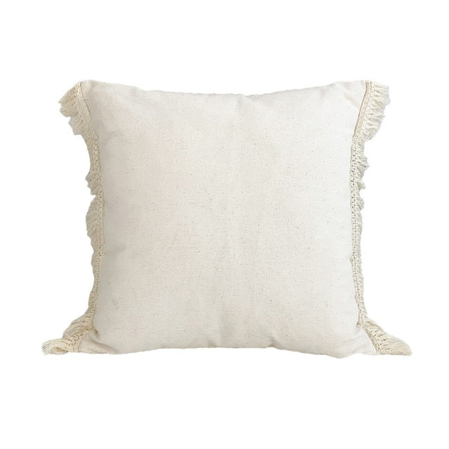 Zen Decor Ideas Boho Style Linen Cotton Pillow Cover - Personal Hour for Yoga and Meditations 