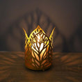 Load image into Gallery viewer, Zen Decor Ideas - Wrought Iron Gold Hollow Leaf Candle Holder Distressed Candle Holder - Personal Hour for Yoga and Meditations 
