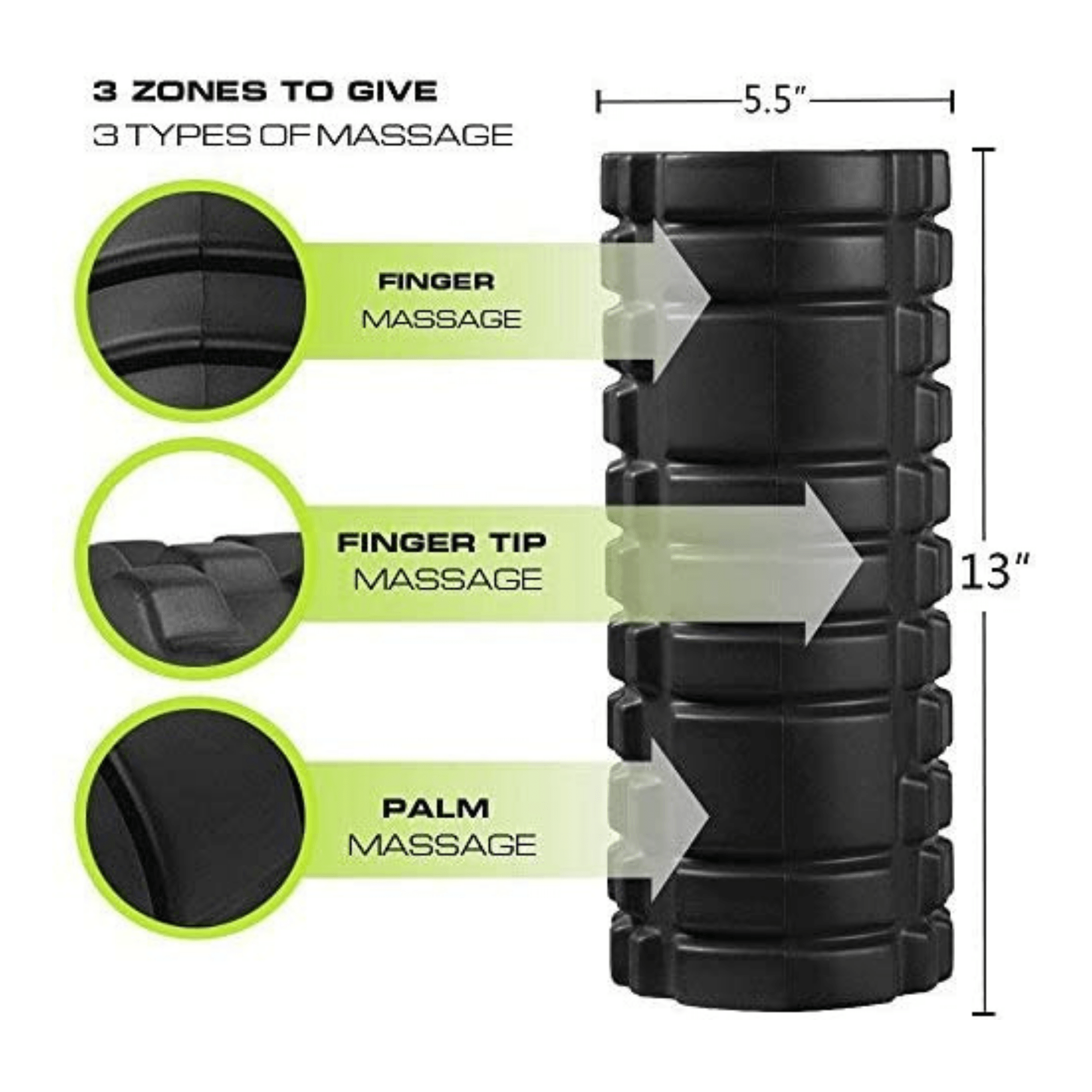 2-In-1 Foam Roller for Deep Tissue Massage with Carrying Bag - Personal Hour for Yoga and Meditations 