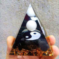 Load image into Gallery viewer, Yin Yang Gift Idea - Orgonite Pyramid White Beads Sphere With Round Yin and Yang Taiji Pattern Shimmer Spectrolite Stones Reiki Chakra Jewelry - Personal Hour for Yoga and Meditations 

