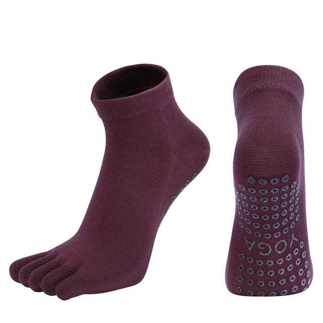 Breathable Pilates Socks Anti-Slip Five Toe Yoga Socks Quick-Dry - Studio Pilates Needs - Personal Hour for Yoga and Meditations 