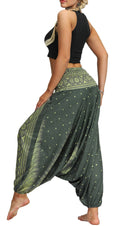 Load image into Gallery viewer, Bohemian Yoga Pants Hippy Harem Smocked Waist Trousers - Personal Hour for Yoga and Meditations 
