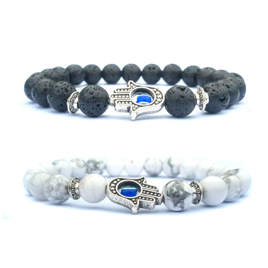 Stone Accessories -Bergamot evil eye stone bracelet - Personal Hour for Yoga and Meditations 