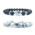 Load image into Gallery viewer, Stone Accessories -Bergamot evil eye stone bracelet - Personal Hour for Yoga and Meditations 
