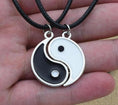 Load image into Gallery viewer, Yin Yang  Leather Chain - Couples Paired Pendants Necklace For Couples - Personal Hour for Yoga and Meditations 
