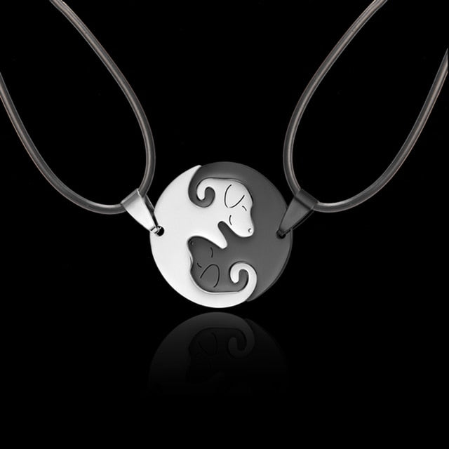 CZ Yin Yang Dog Tag Chain Necklace - Spencer's