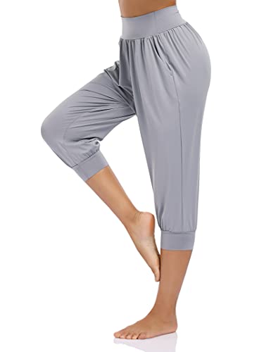 Yoga Pants Capri Loose Workout Sweatpants - Personal Hour for Yoga and Meditations 
