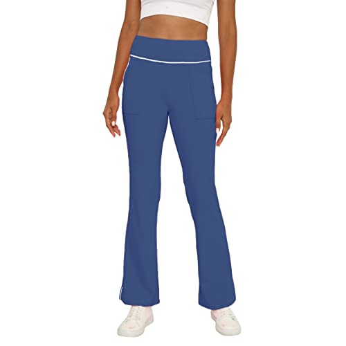 Yoga Leggings Bootcut - Yoga Pants Workout Tummy Control Bell Bottoms with Pockets - Personal Hour for Yoga and Meditations 