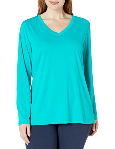 Plus Size Yoga Tops - Women Active Long Sleeve Cool V-Neck Shirt for Zen and Meditation - Personal Hour 