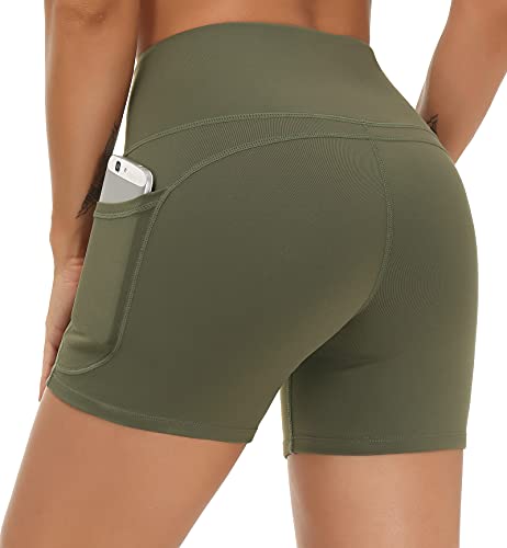 High Waist Yoga Shorts With Tummy Control - Personal Hour for Yoga and Meditations 