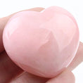 Load image into Gallery viewer, Meditation Gifts - Valentine Limited Deals - Rockcloud Healing Crystal Natural Rose Quartz Heart Love Carved Palm Worry Stone Chakra Reiki Balancing - Personal Hour for Yoga and Meditations 
