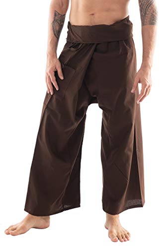Thai Fisherman Pants  - Meditation Pants - Mens Lounge Hippie Yoga Pants Lightweight - Personal Hour for Yoga and Meditations 