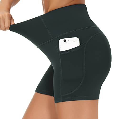 High Waist Yoga Shorts With Tummy Control - Personal Hour for Yoga and Meditations 