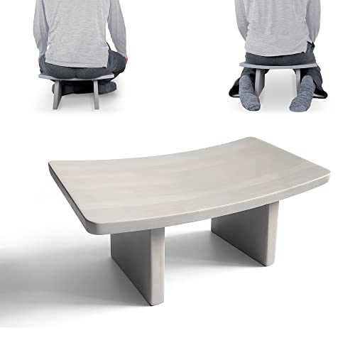 Meditation Bench- Kneeling and Cross Legged- Lightweight Sustainable Bamboo Ergonomic Stool - Personal Hour for Yoga and Meditations 