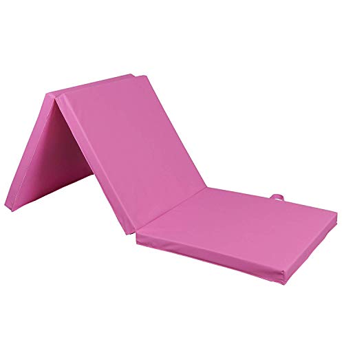 2 Inch Thick Tri-Fold Folding Pilates and Yoga Mat - Gymnastics Mat With Carrying Handles - Personal Hour for Yoga and Meditations 