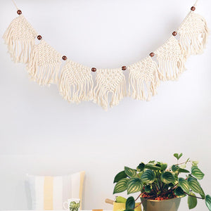 Open image in slideshow, Boho Style Tassel Woven Small Flag Home Wall Decoration Living Room Wall Decoration Bedroom Wall Hanging - Personal Hour for Yoga and Meditations 
