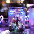 Load image into Gallery viewer, Outdoor Zen Decor Ideas - Solar Light Outdoor Fairy Lantern Hanging Glass Mason Jar - Personal Hour for Yoga and Meditations 
