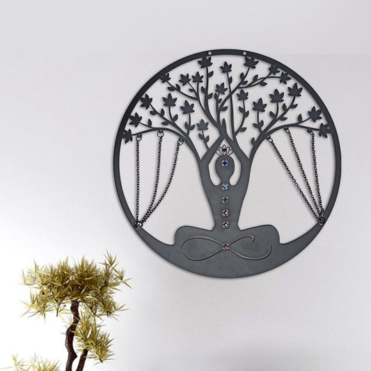 Metal Decor Mandala Wall Art Tree of Life Buddhism Wall Decor for Mediation Room - Personal Hour for Yoga and Meditations 