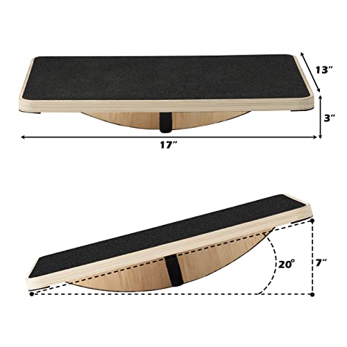 Wooden Balance Board - Degree Rotation Anti-slip  - Advanced Wobble Board for Balance and Core Training, - Personal Hour for Yoga and Meditations 