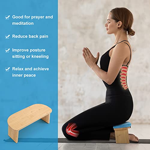Meditation Bench - Portable Meditation Stool with Cushion - Personal Hour for Yoga and Meditations 