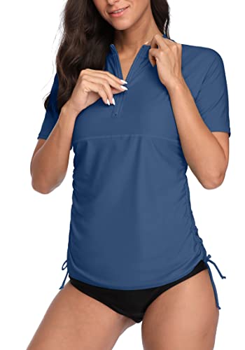 Aqua Yoga Swimwear - Short Sleeve Half Zipper - Personal Hour for Yoga and Meditations 