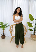 Load image into Gallery viewer, Mediations Clothes - Flowy Cooling Harem High Waist Fold Over Yoga Pants for Women - Personal Hour for Yoga and Meditations 
