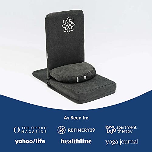 Meditation Cushion - Folding Meditation Floor Chair with Back Support- Portable & Adjustable Backrest Long-Lasting Meditation Chair for Floor Seating and Yoga - Personal Hour for Yoga and Meditations 