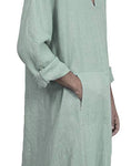 Load image into Gallery viewer, Meditation Robe - Men's Casual Linen Robe Long Sleeve V-Neck - Good for Zen and Meditation - Personal Hour 
