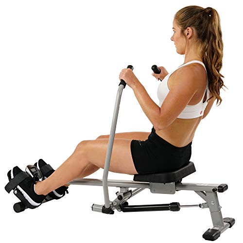 Squats - Full Motion Rowing Machine Rower - 350 lb Weight Capacity and LCD Monitor - Row-N-Ride Trainer - Personal Hour for Yoga and Meditations 