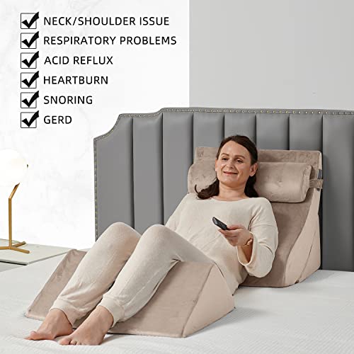 Mediation Cushions - 4PCS Orthopedic Bed Wedge Pillow Set - Personal Hour for Yoga and Meditations 