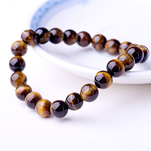 4 Pieces of Natural 8mm Gorgeous Gemstones Crystal Stretch Bracelet Unisex - Personal Hour for Yoga and Meditations 