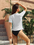 Load image into Gallery viewer, Aqua Yoga Swimwear - Short Sleeve Half Zipper - Personal Hour for Yoga and Meditations 
