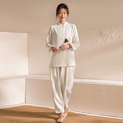 Meditation Clothes - Tai Chi Uniform Chinese Traditional Zen Meditation Suit Martial Arts Kung Fu Clothes Morning Exercises Outfit - Personal Hour for Yoga and Meditations 