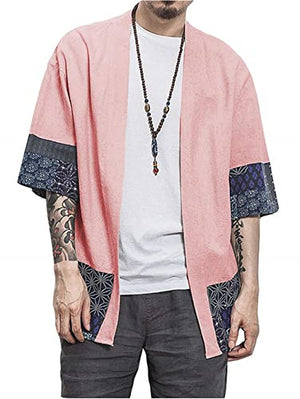 Open image in slideshow, Meditation Robe Men&#39;s Cotton Kimono Jackets - Personal Hour for Yoga and Meditations 
